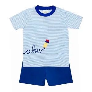 ABC Pencil Blue Shorts Set