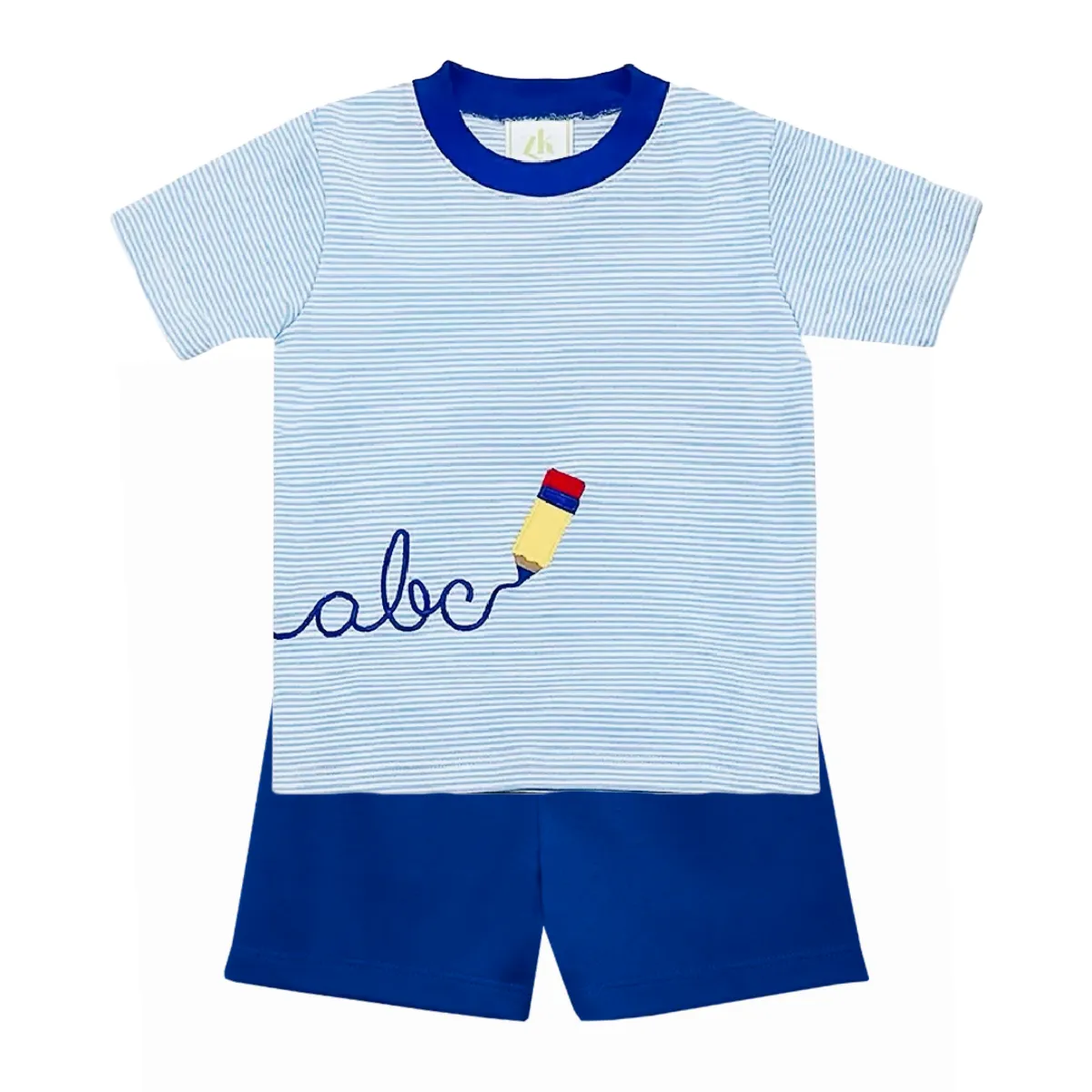 ABC Pencil Blue Shorts Set
