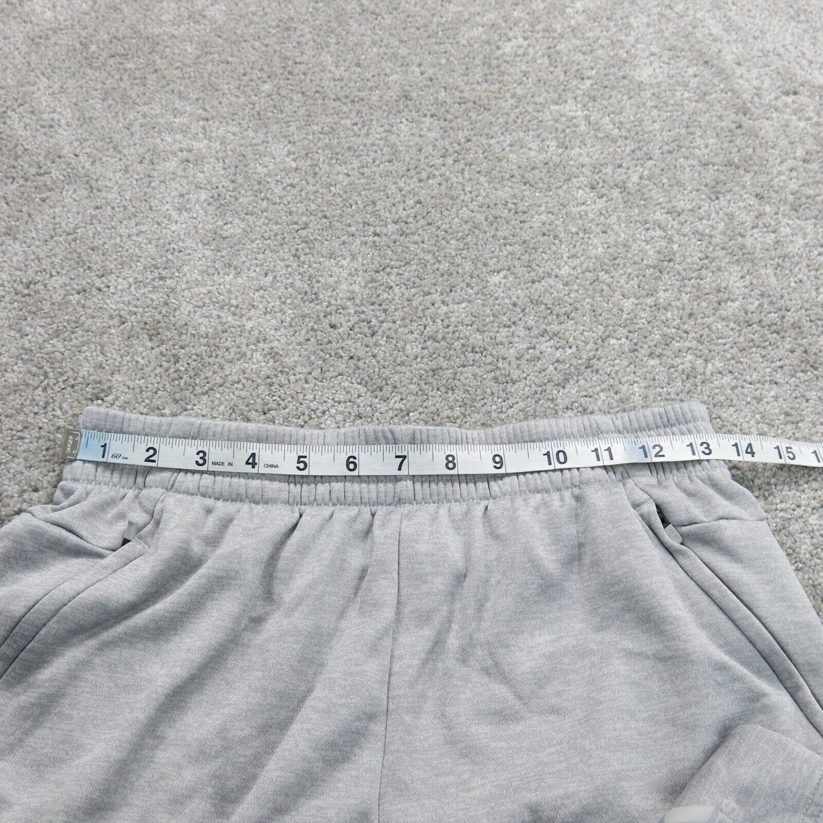 Adidas Mens Shorts Elastic Athletics Running Workout Gym Light Gray Size Small
