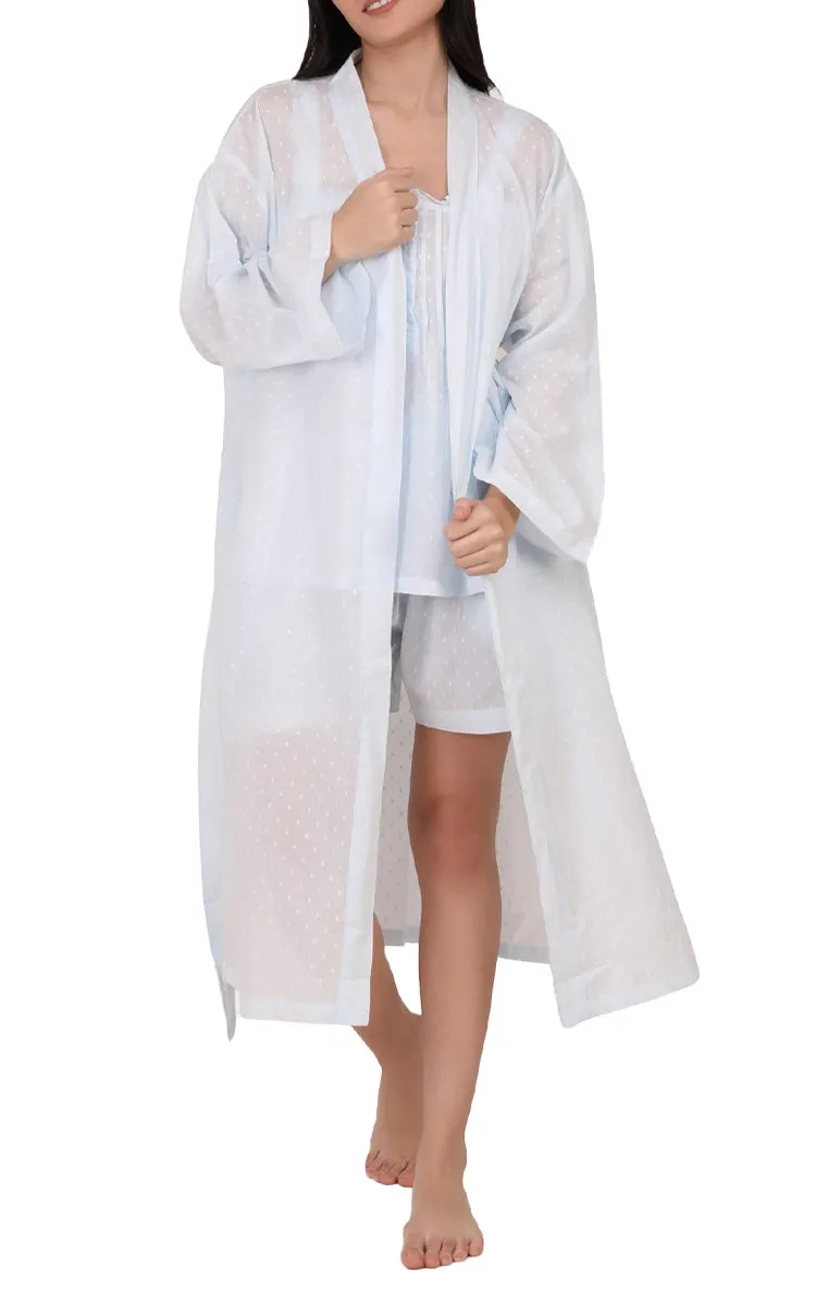 Arabella Sonia 100% Cotton Robe in Soft Blue Hailspot MD-74B1