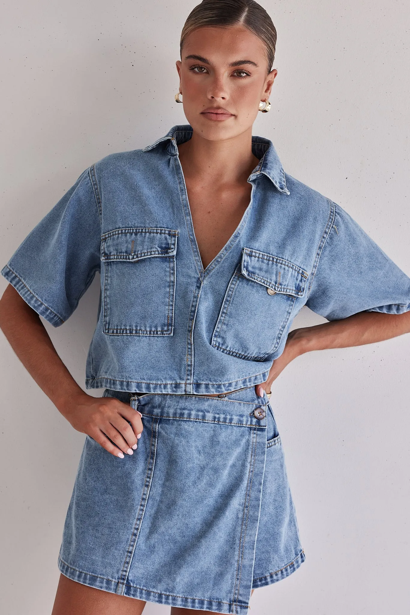 Astrid Denim Set (Light Blue)