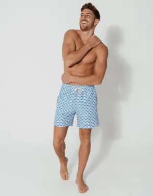 Baby Blue Fish Mens Swim Shorts