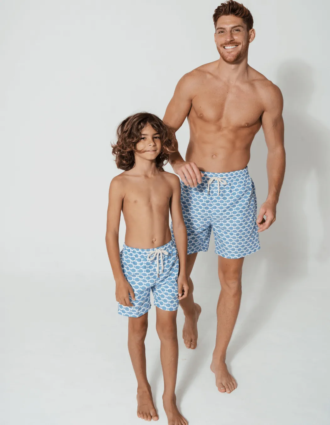 Baby Blue Fish Mens Swim Shorts