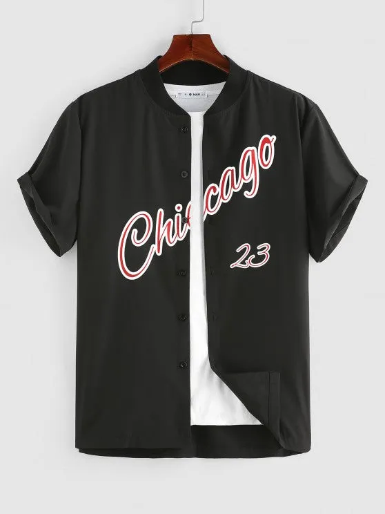 Baseball Short Sleeve Shirt And Shorts Set