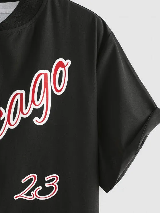 Baseball Short Sleeve Shirt And Shorts Set