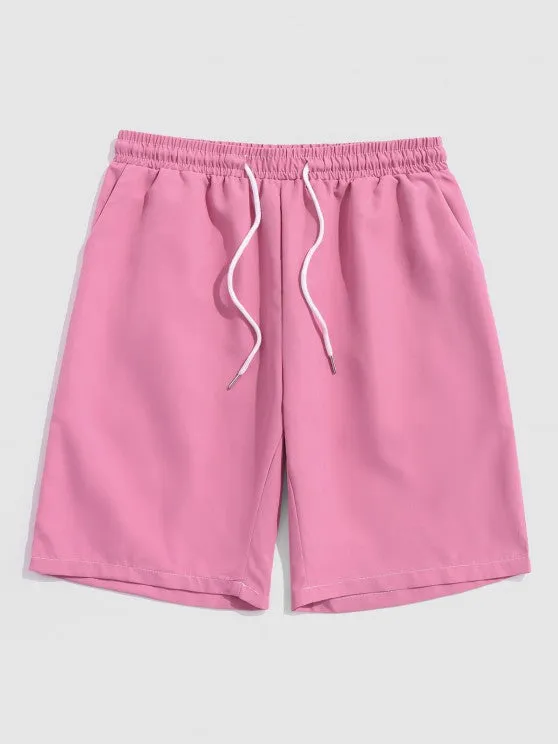 Bear Print T Shirt And Casual Shorts Set