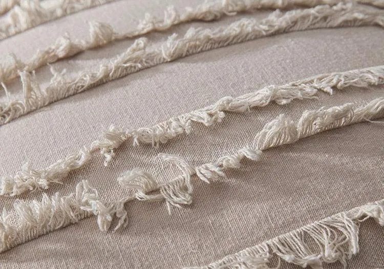 Chic Tassel-Embellished Embroidered Pillow Cover - 45x45cm