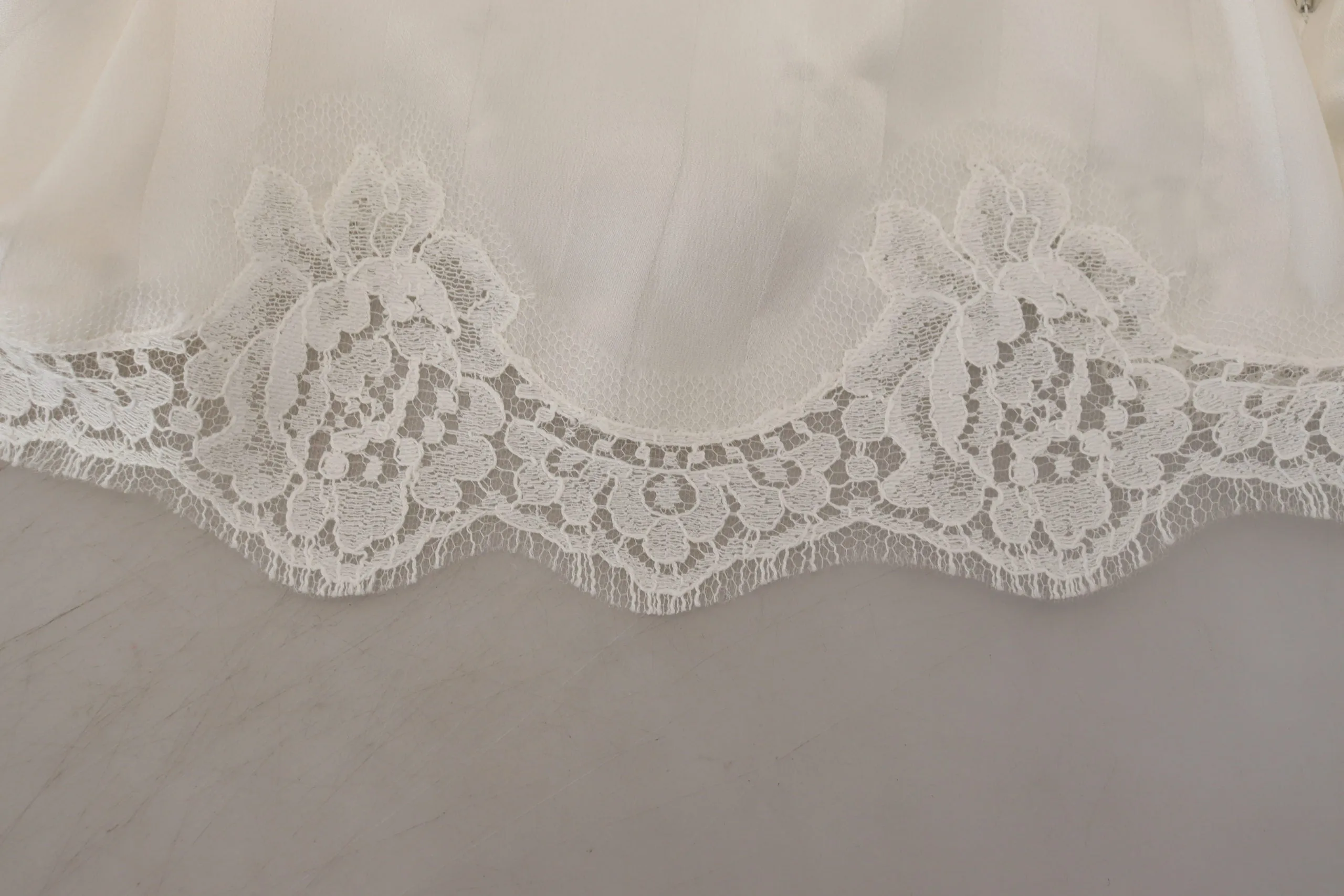 Dolce & Gabbana Elegant White Lace Lingerie Shorts