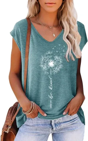 ETCYY NEW Womens Summer Tops Trendy V Neck Tank Tops Tie Dye Sleeveless Cute Printed Loose Fit