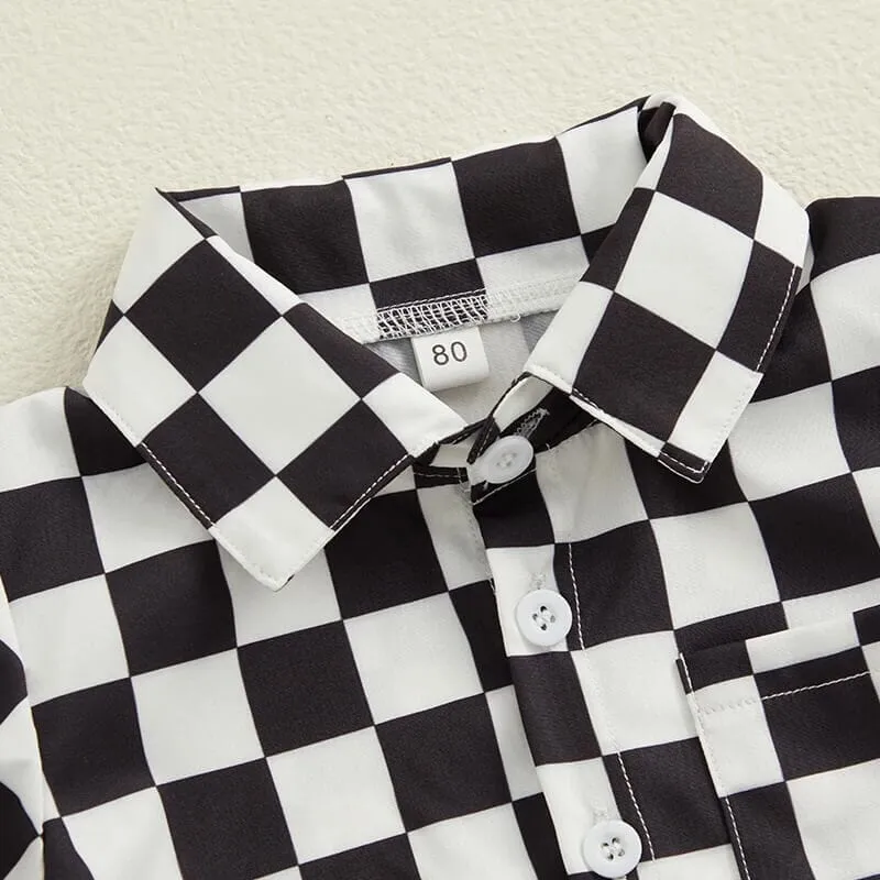 Gentleman Checkered Shirt Toddler Set