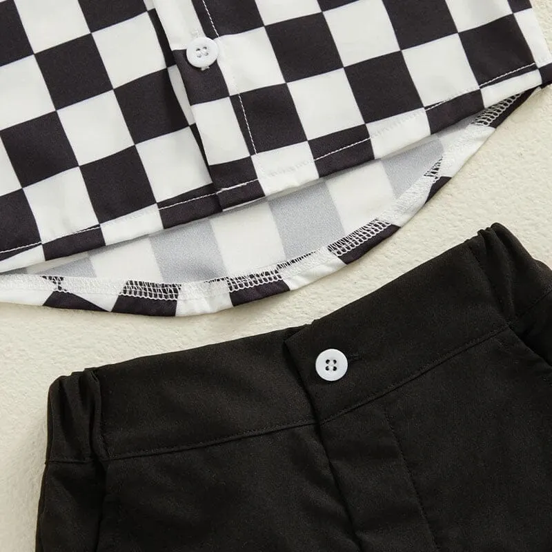 Gentleman Checkered Shirt Toddler Set