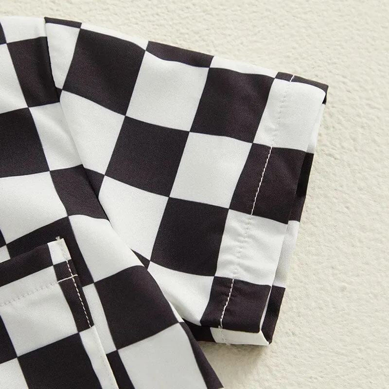 Gentleman Checkered Shirt Toddler Set
