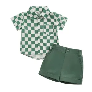 Gentleman Checkered Shirt Toddler Set