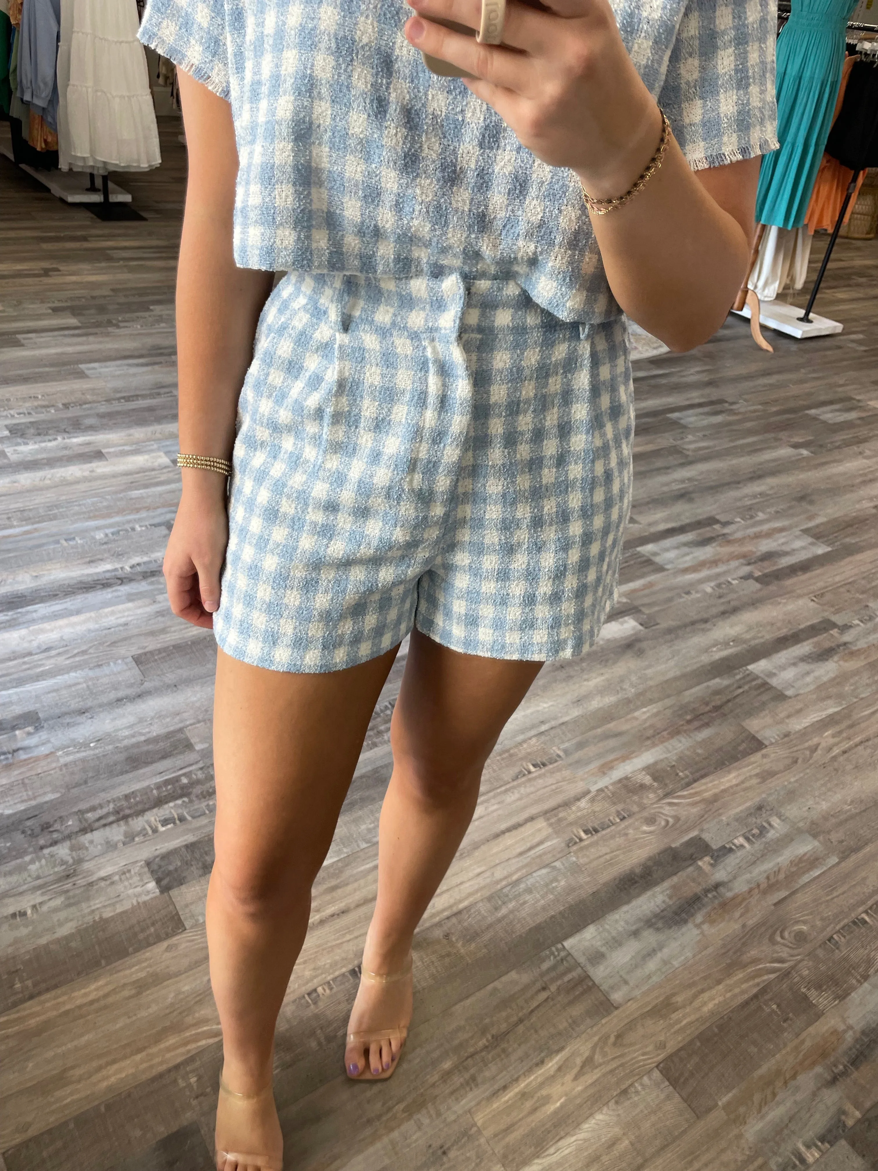 Gingham Shorts - Blue/White