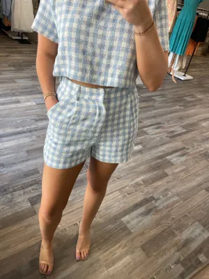 Gingham Shorts - Blue/White