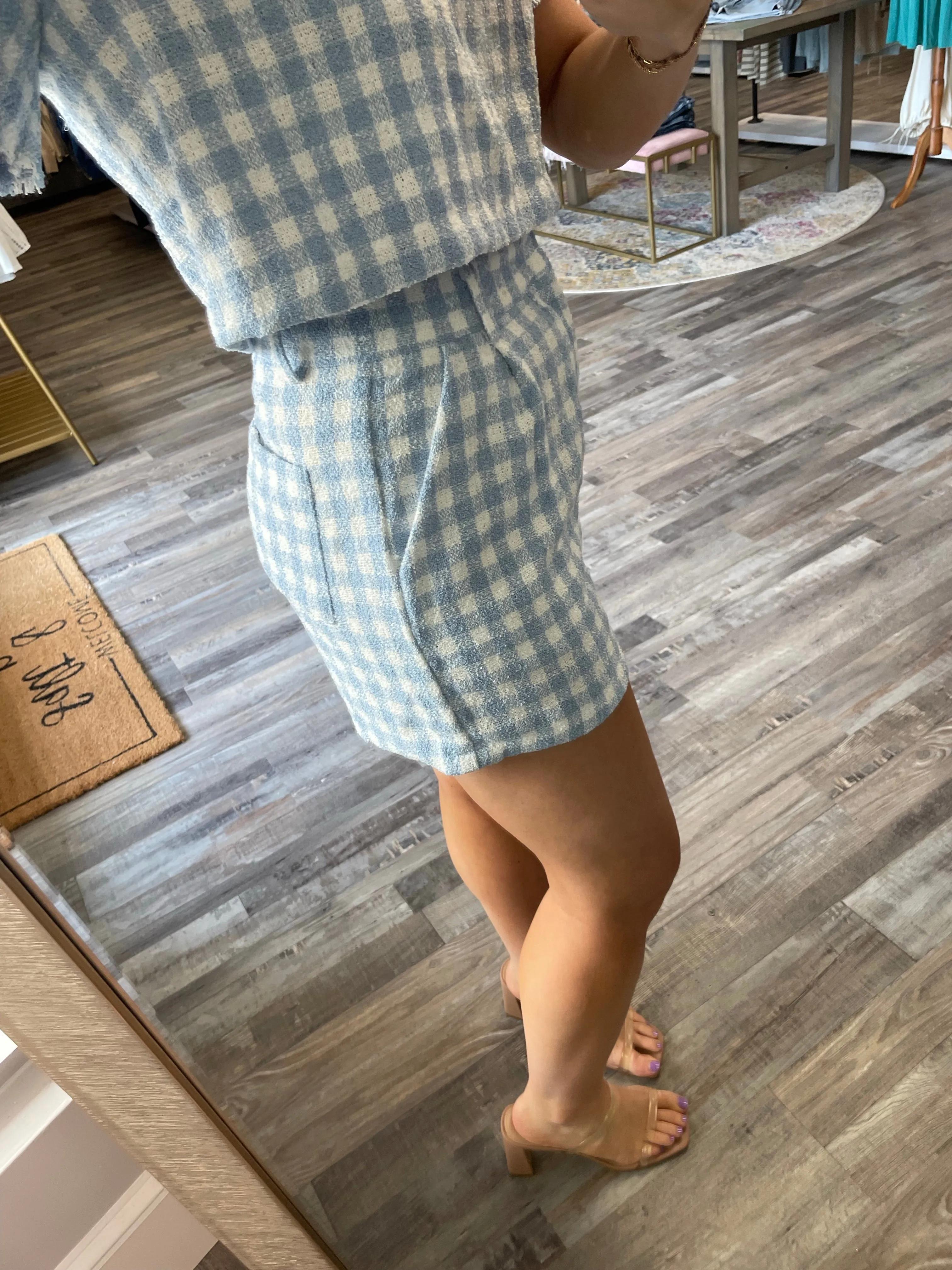 Gingham Shorts - Blue/White