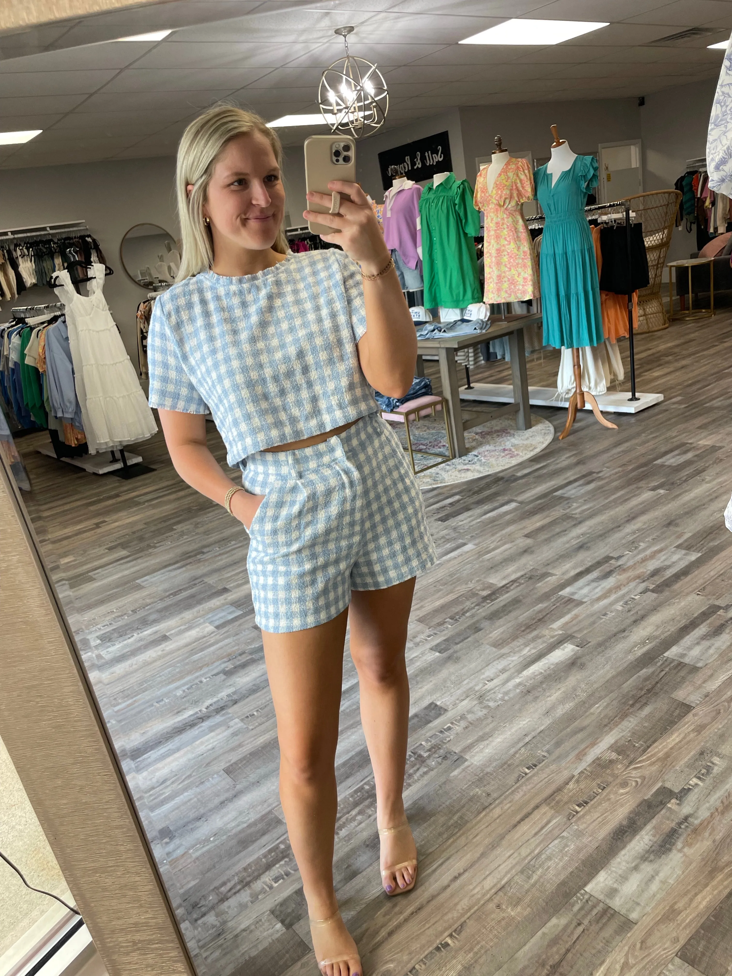 Gingham Shorts - Blue/White
