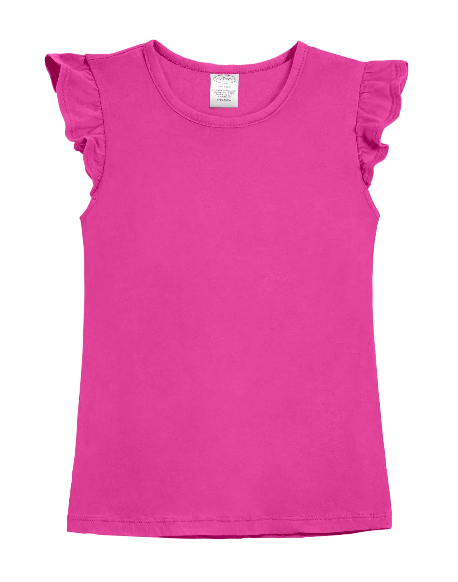 Girls Soft Cotton Jersey Flutter Tee