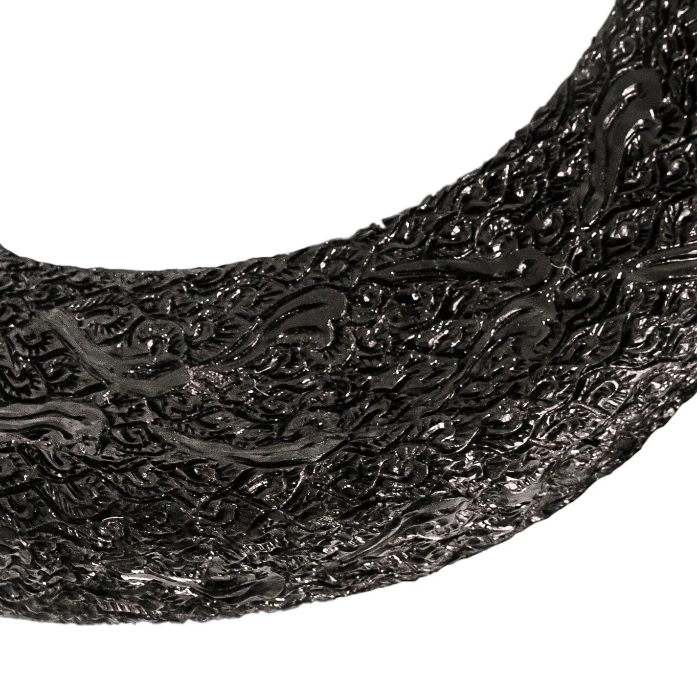 Hand Carved Ram Skull - Mystic Cross // Matte Black Finish