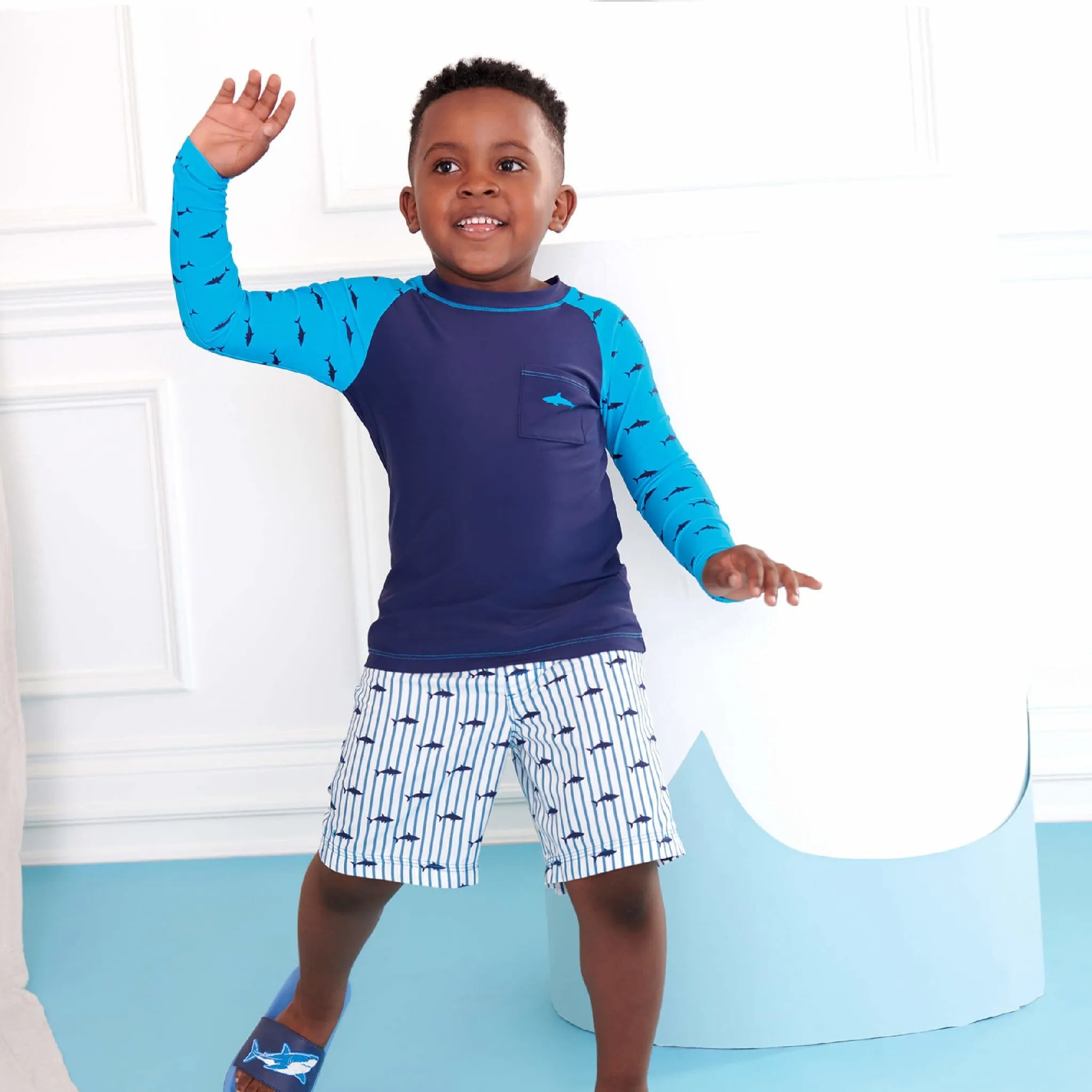 Hatley Boys Silhouette Sharks Board Shorts