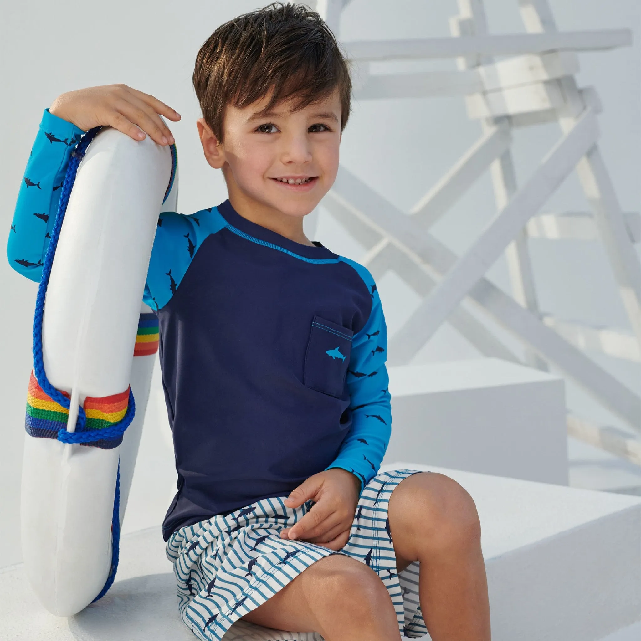 Hatley Boys Silhouette Sharks Board Shorts