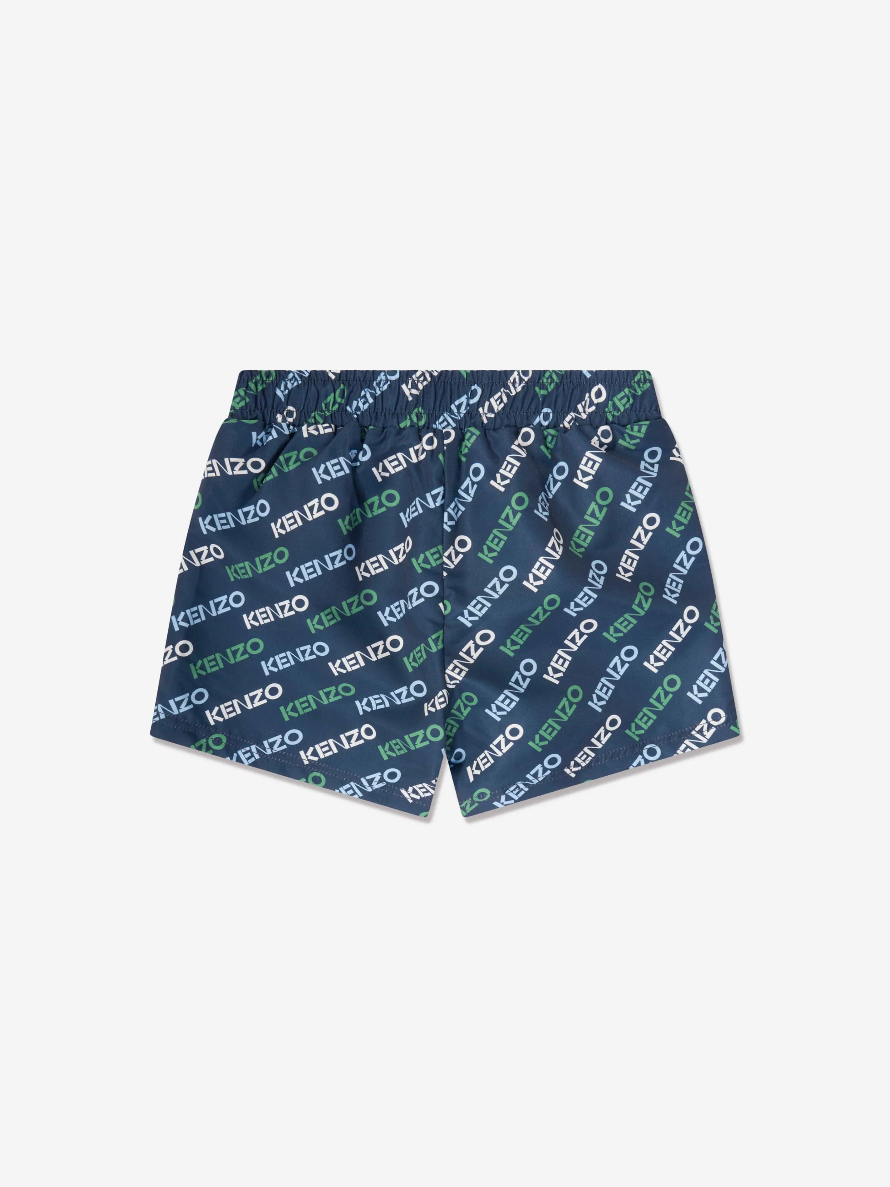 KENZO Boys Logo Print Swim Shorts in Navy
