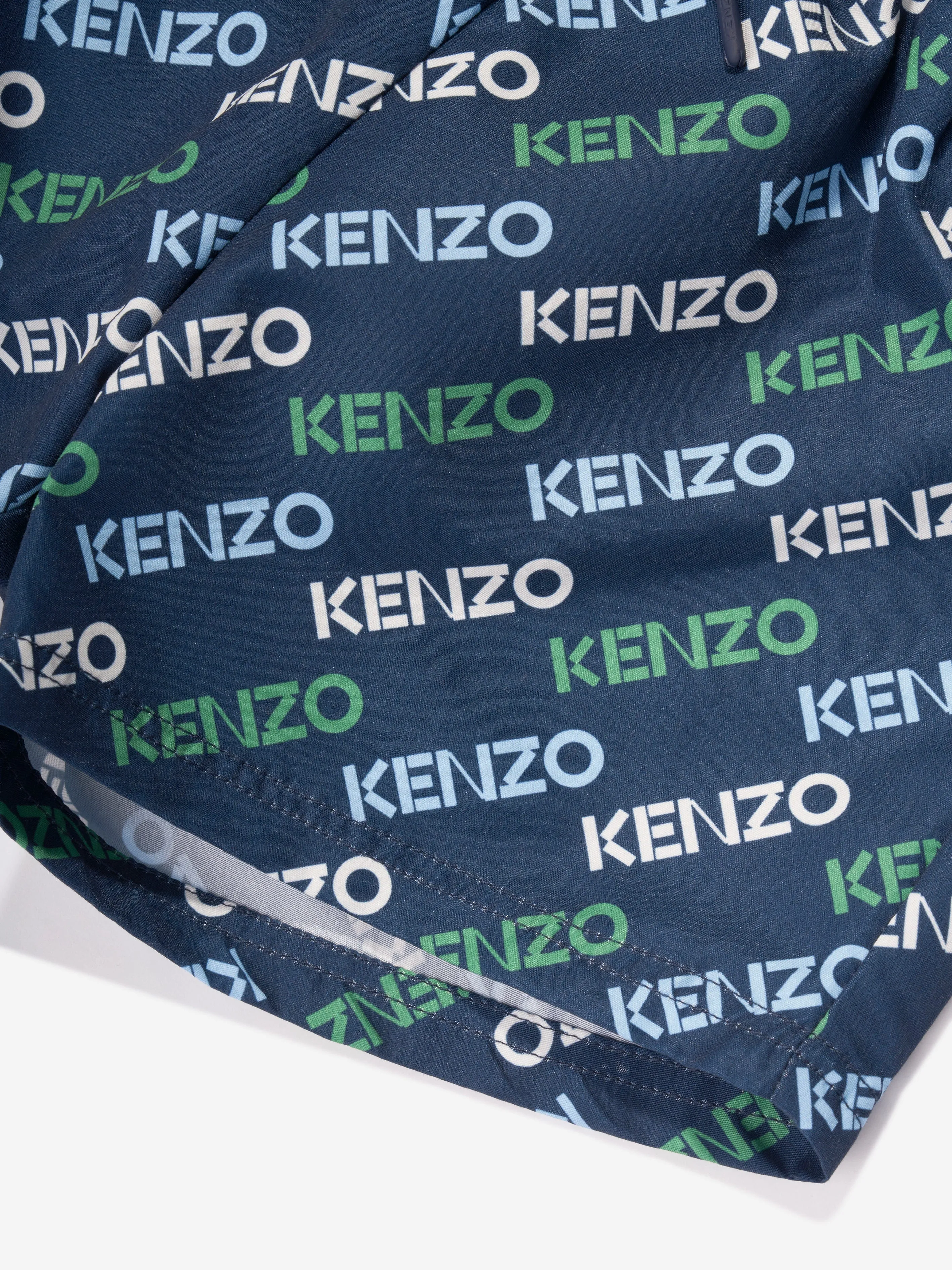 KENZO Boys Logo Print Swim Shorts in Navy