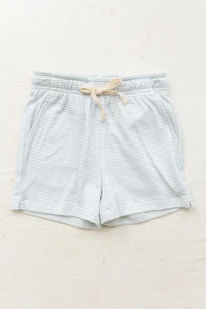 Knit Shorts - Light Blue/White Stripe