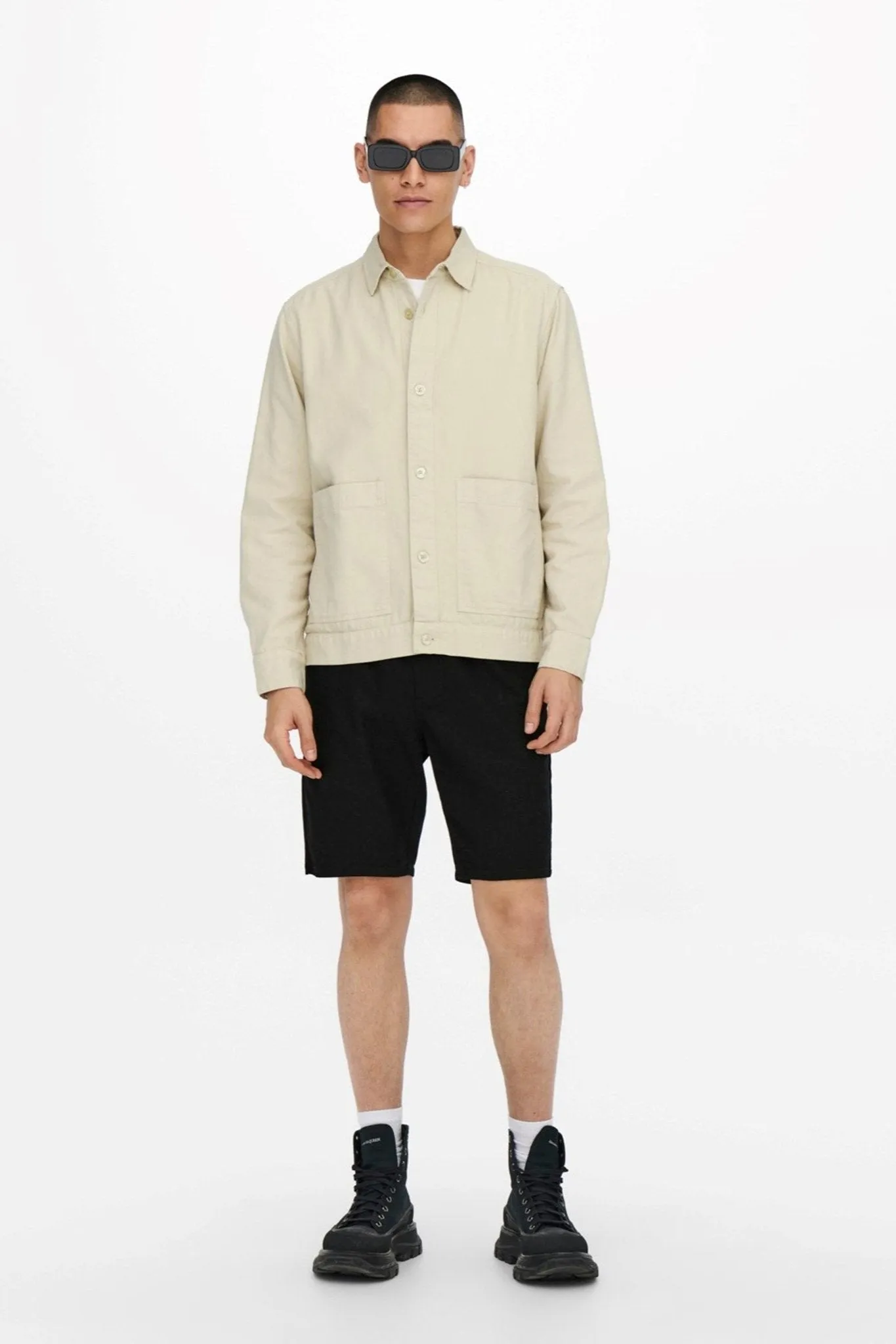 Linus Linen Shorts - Black