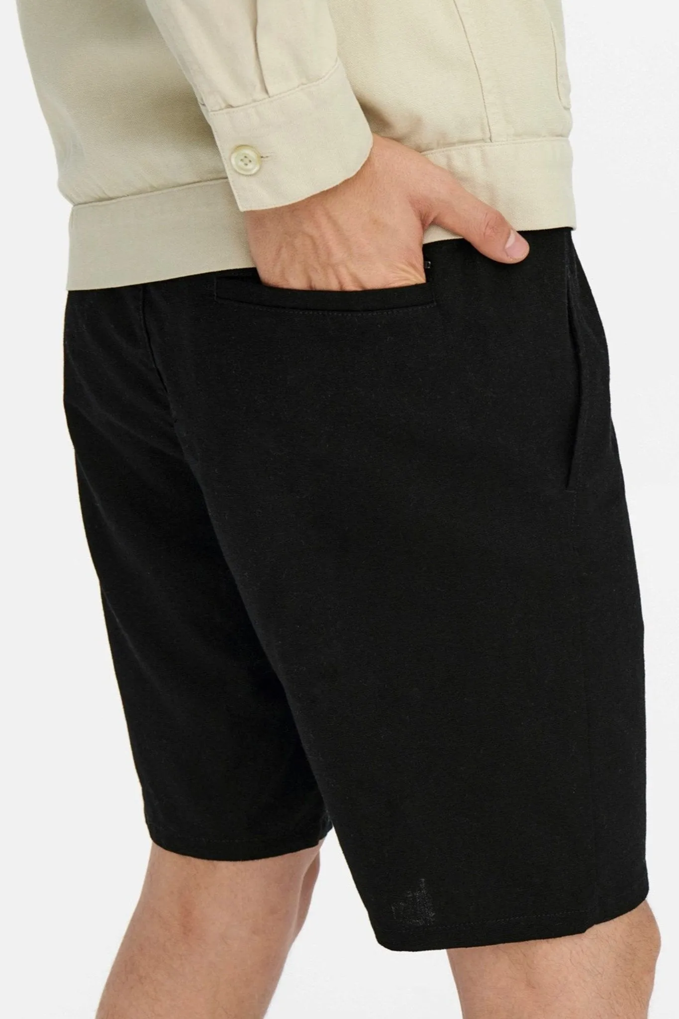 Linus Linen Shorts - Black