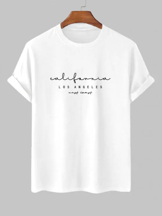 Los Angeles Print  T Shirt And Shorts Set