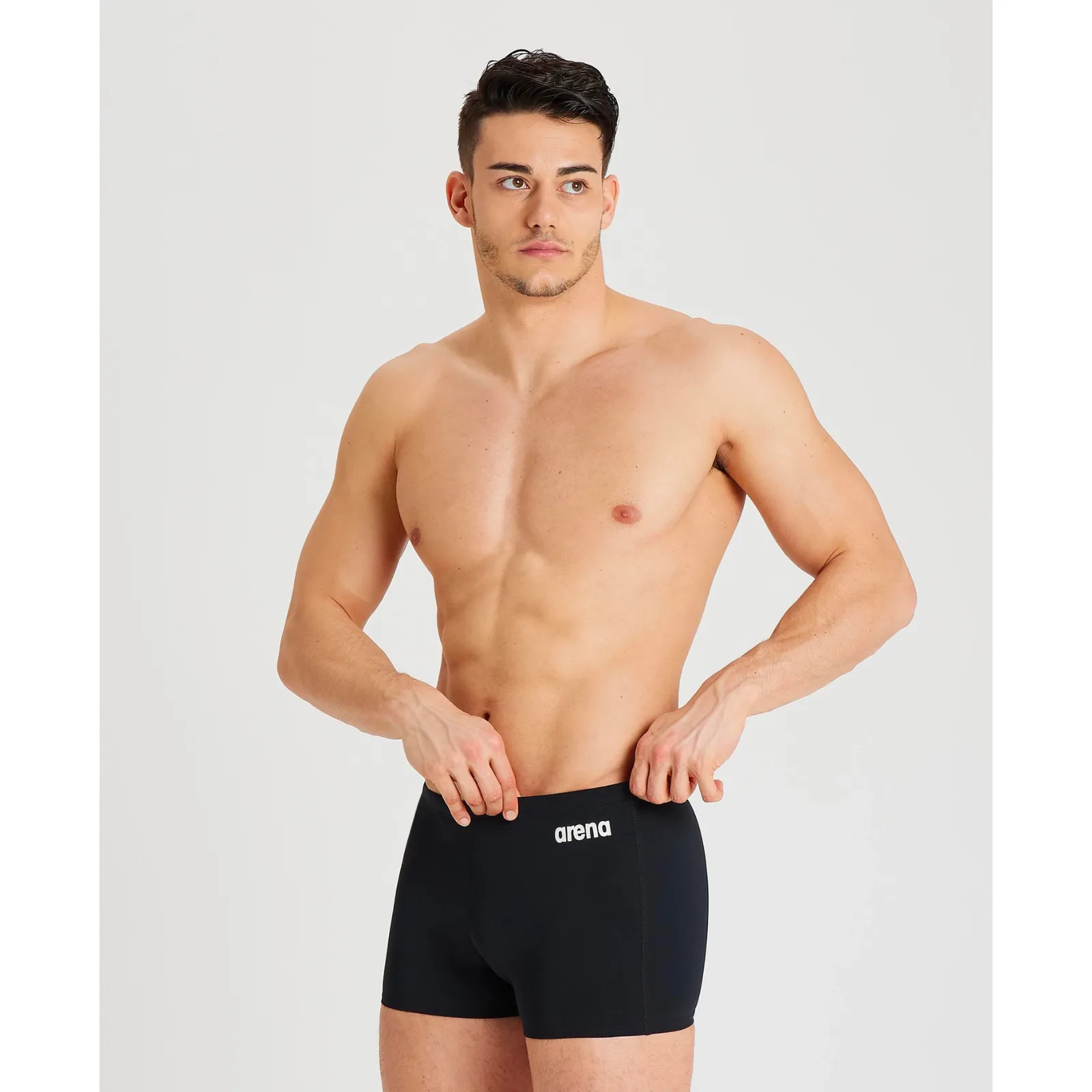MEN'S TEAM SWIM SHORT SOLID - BLACK