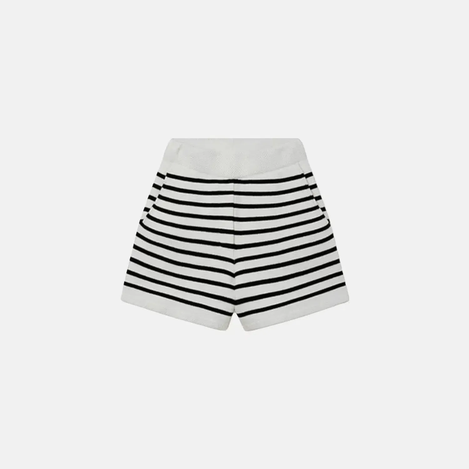 Milanese Vogue Set – Black stripes – High-waisted shorts