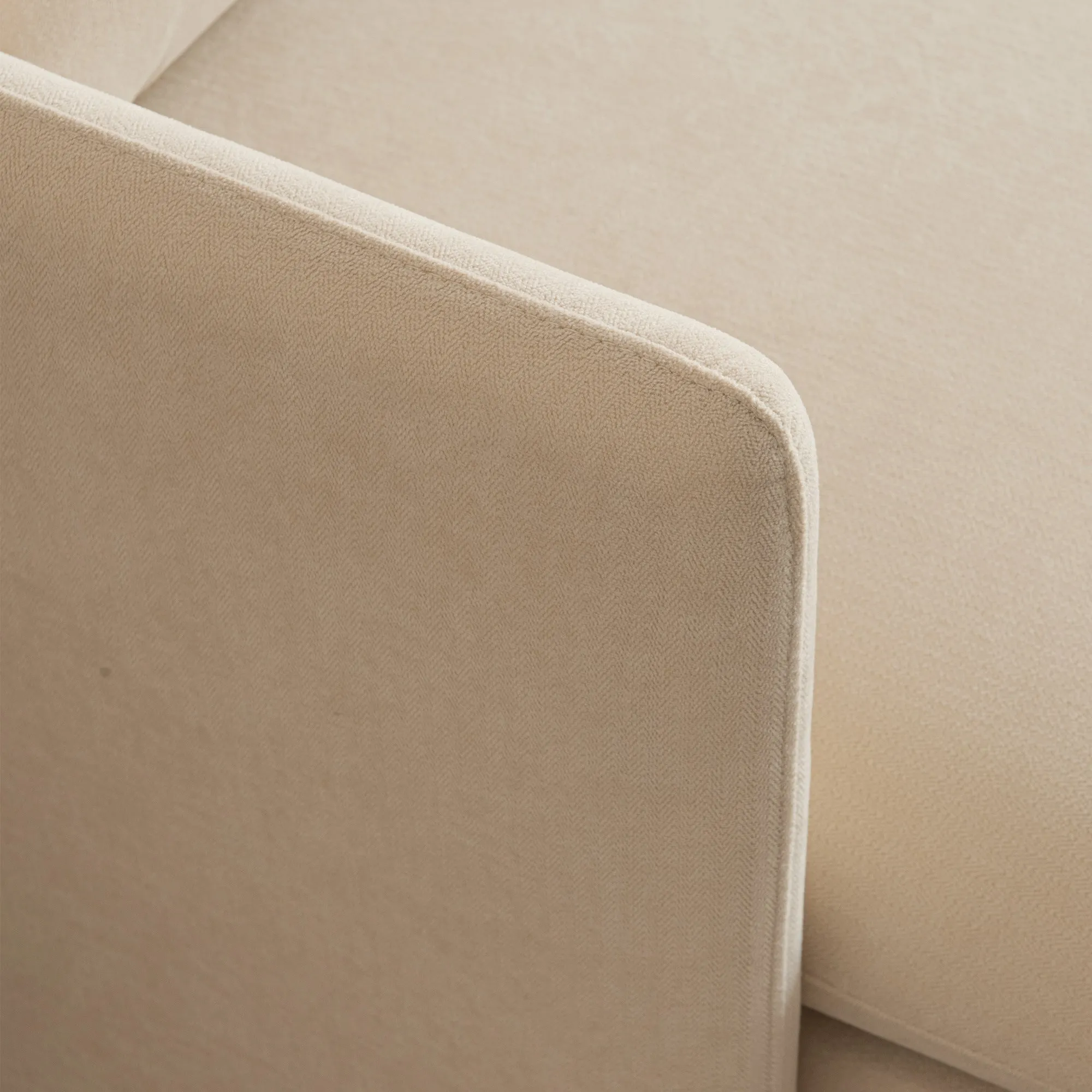 Modern Upholstered Loveseat Sofa;  Beige Cotton Linen-63.8''