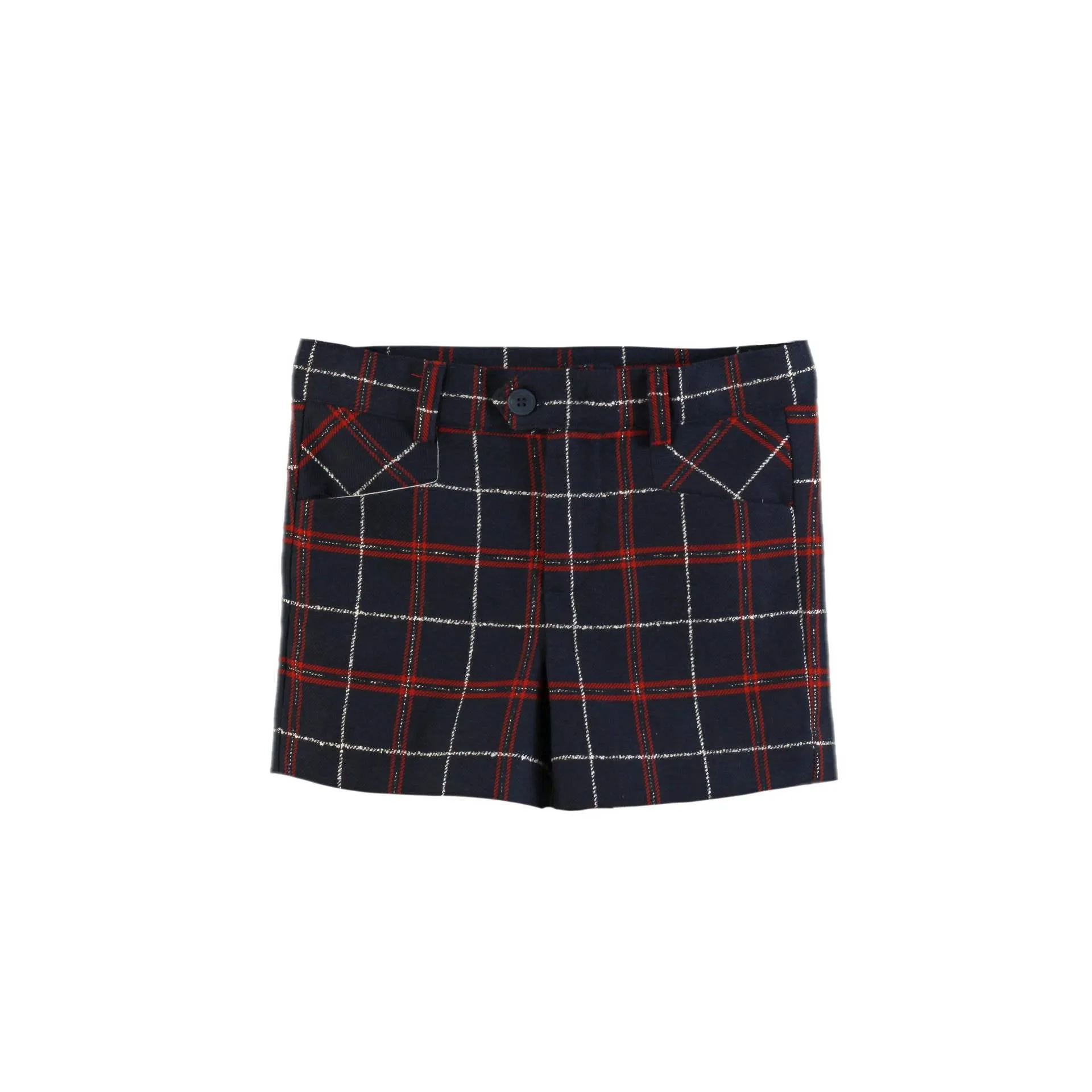 Navy Tartan Shorts Set