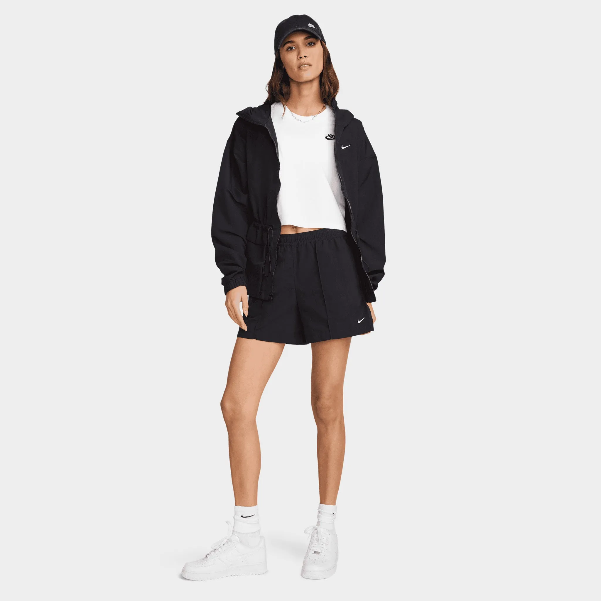 Nike Sportswear Women's Essential Woven Shorts Black / White