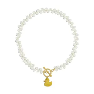 Pearl Gemstone Duck Necklace