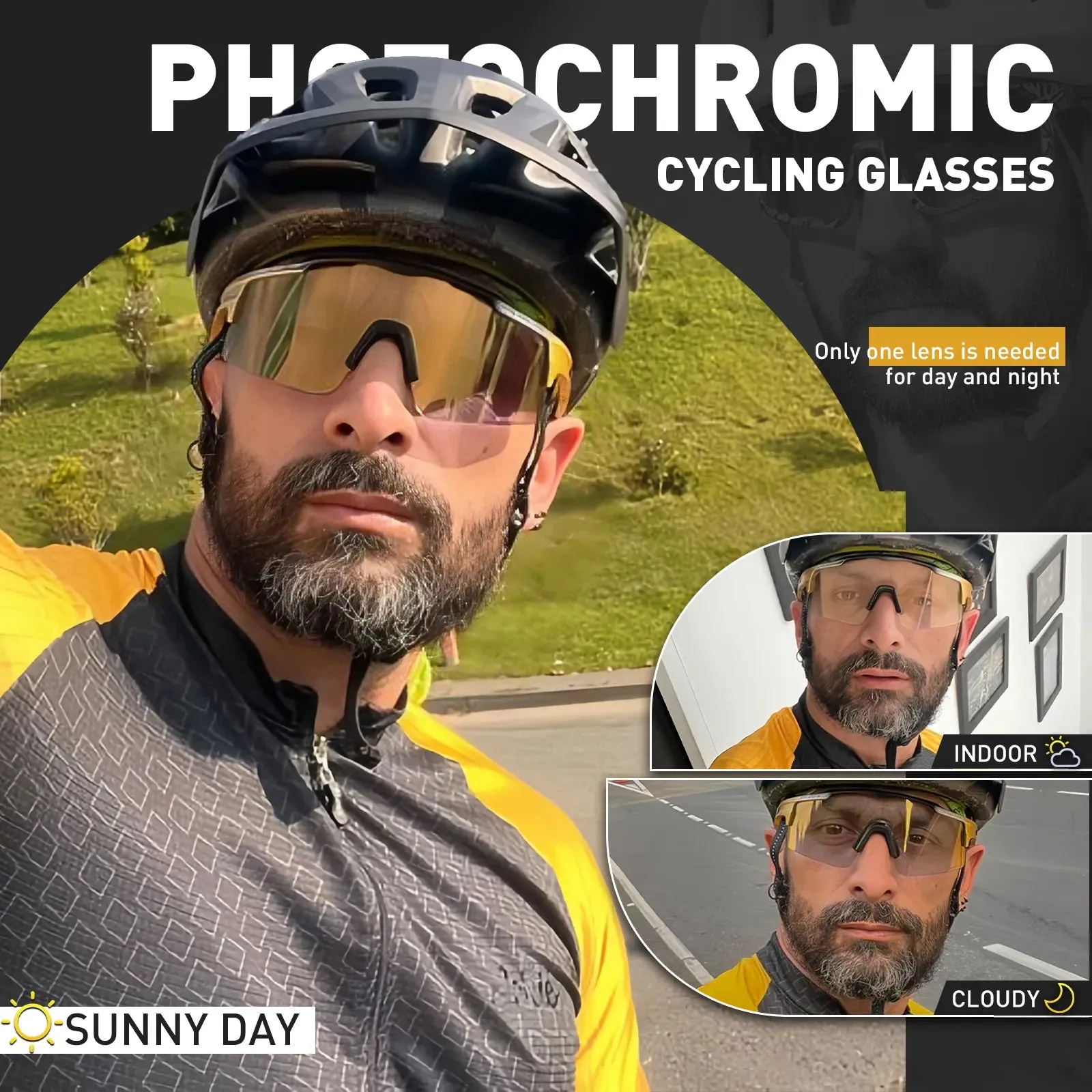 Photochromic Man Cycling Sunglasses Outdoor Sports Bicycle UV400 Protection Eyewear Road Bike Goggles Woman Cycling Glasses