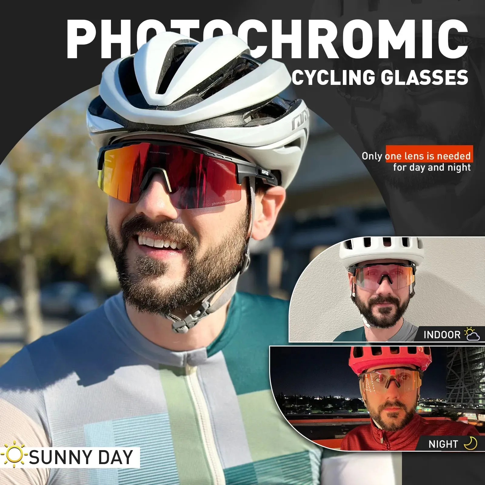 Photochromic Man Cycling Sunglasses Outdoor Sports Bicycle UV400 Protection Eyewear Road Bike Goggles Woman Cycling Glasses