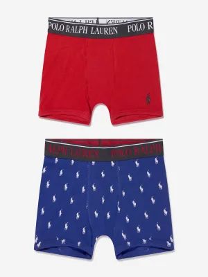 Ralph Lauren Boys 2 Pack Boxer Shorts Set in Red