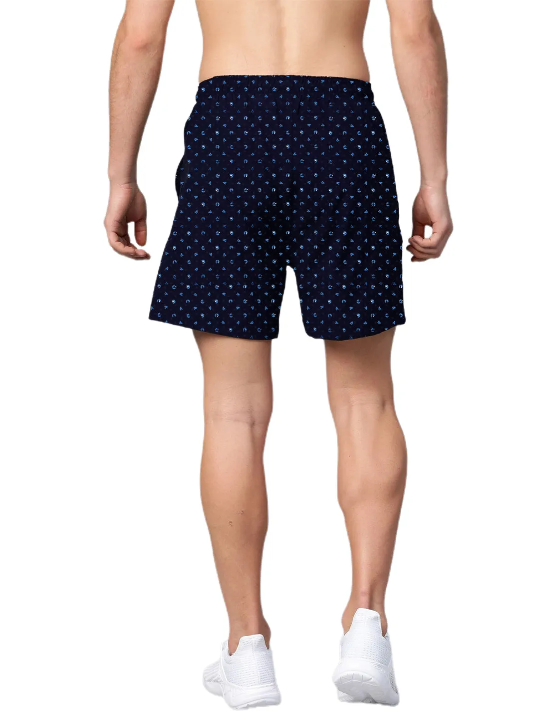 Regular Fit New Trendy and Casual Printed Premium Boxer Shorts Combo ( Pack of 2 ) For Men | Black Navy Blue | By LazyChunks