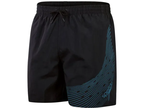 Speedo Medley Logo 16" Mens Watershort (Black/Blue)