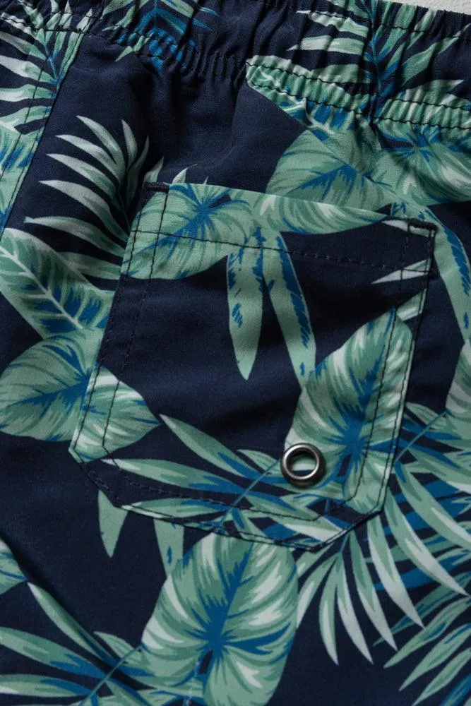 Swim Shorts Palm Leaf Navy