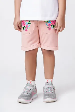 Tea Pink Embroided Girls