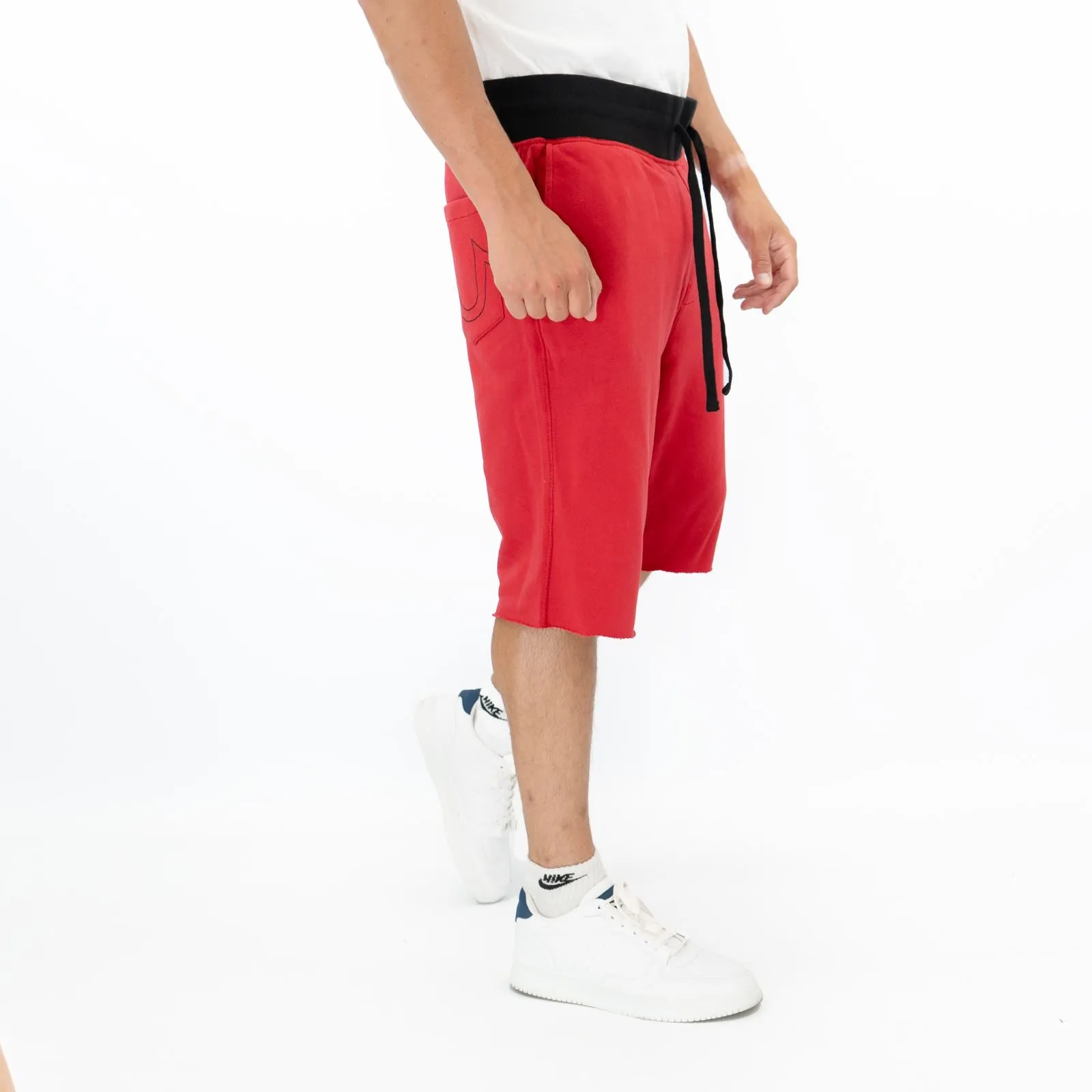 True Religion Mens Shorts Red Black Waist