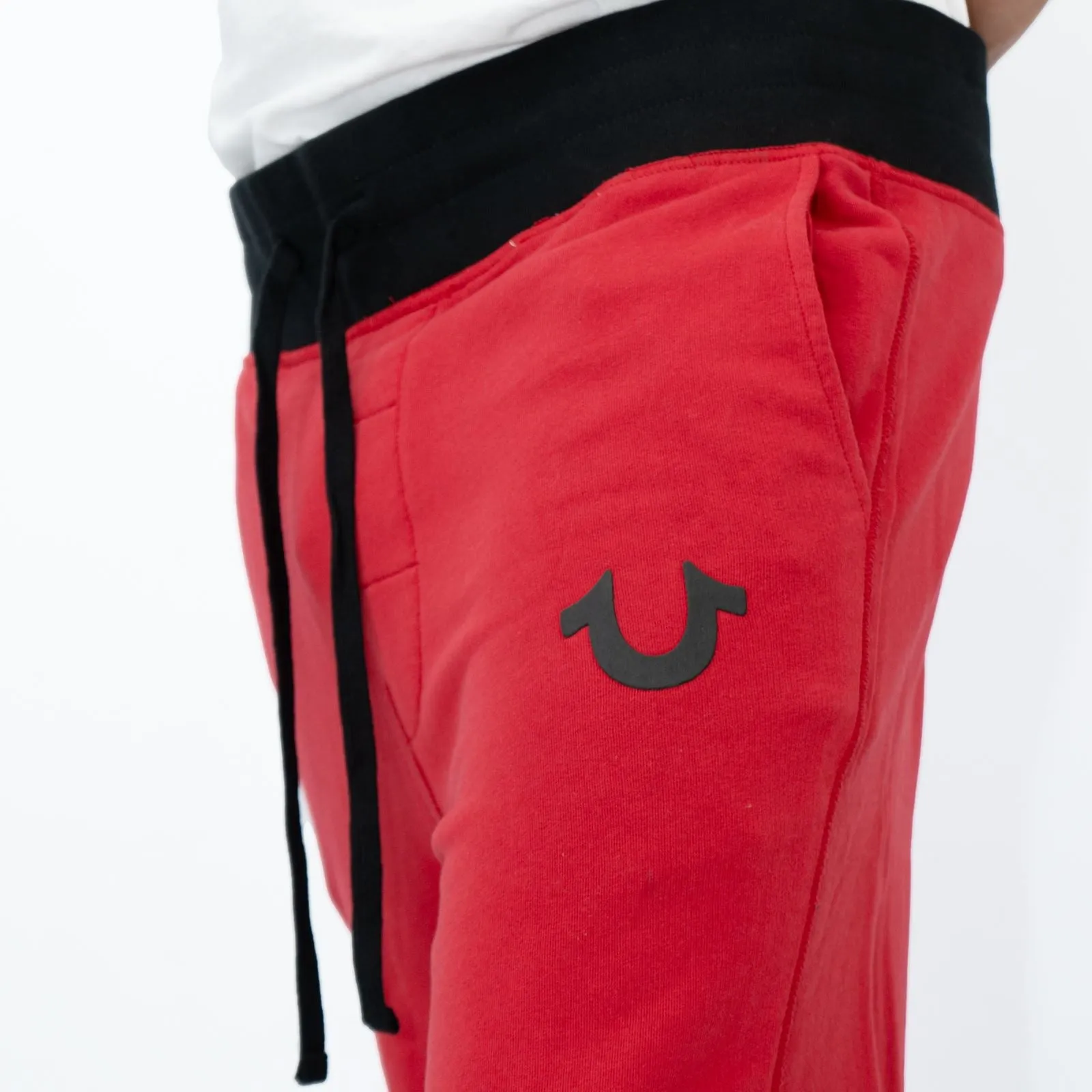 True Religion Mens Shorts Red Black Waist