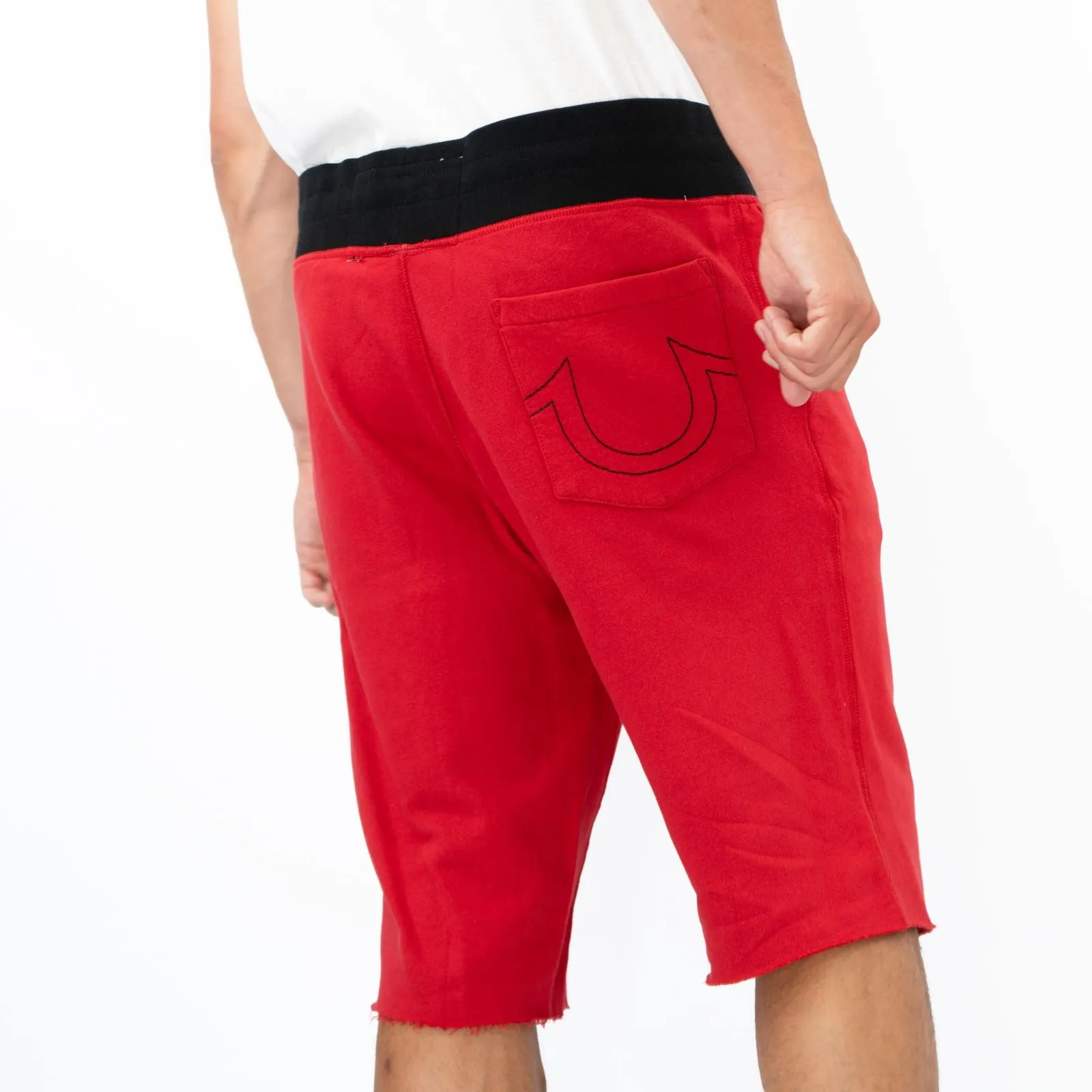True Religion Mens Shorts Red Black Waist