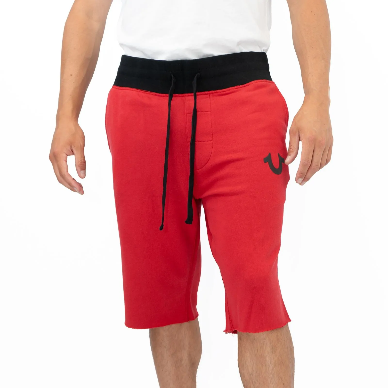 True Religion Mens Shorts Red Black Waist