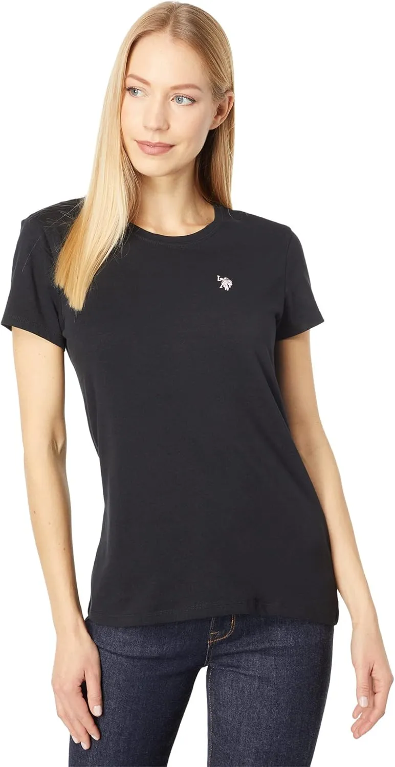 U.S. POLO ASSN. (3008 Stretch Crew Neck Tee - T-Shirt for Women - Straight Hemline - Crew Neckline Anthracite SM One Size
