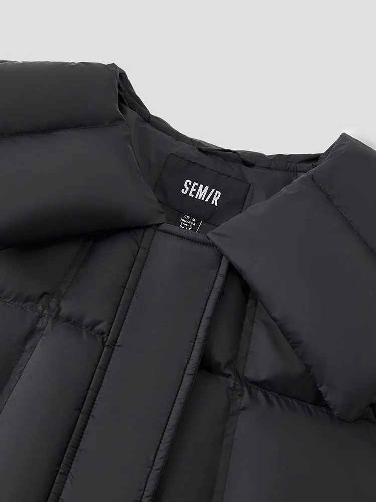 Women's white short regular down jacket